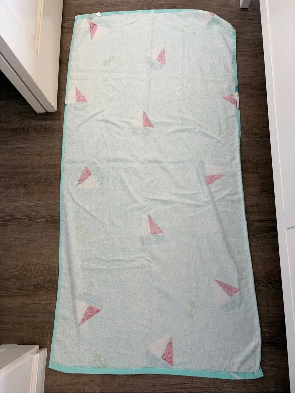 Sailboat Beach Towel - Aqua